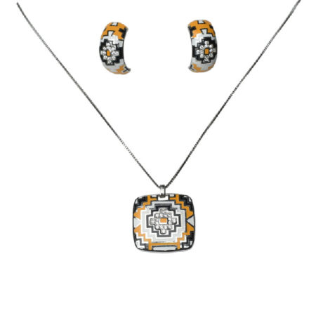 Classic Colorful Pendant Set-Yellow-Black-PS02