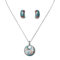 Classic Enamel Feather Print Pendant Set - PS06