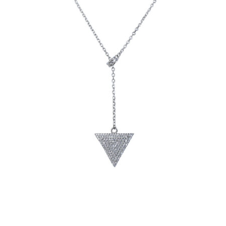 Diamond Filled Triangular Pendant Necklace - NP12