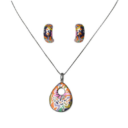 Drop Shape Enamel Korean Pendant Set - PS07