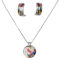 Enamel Colorful with Silver Highlights Pendant Set - PS09