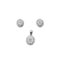 Round Halo Cubic Silver Earring & Pendant Set - PS19