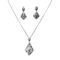 Swirl Shine Black and Diamond Pendant Set - PS10