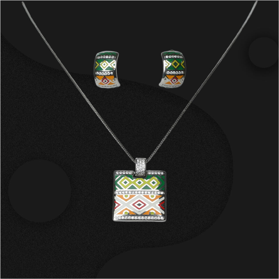 Trendy Ethnic Multicolor Pendant Set - PS03