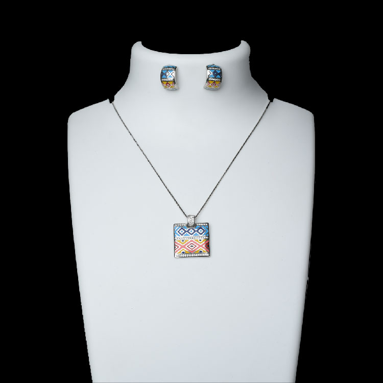 Trendy Ethnic Multicolor Pendant Set - PS08