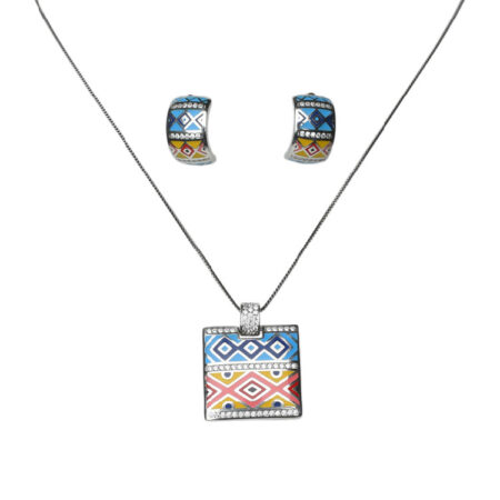 Trendy Ethnic Multicolor Pendant Set - PS08