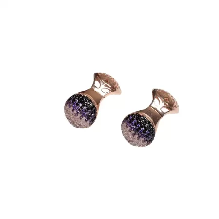 Black purple and pink Sparkle Faux Parry Earrings - ER02