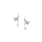 Dimond Butterfly dangle Pearl silver Earring - ER06