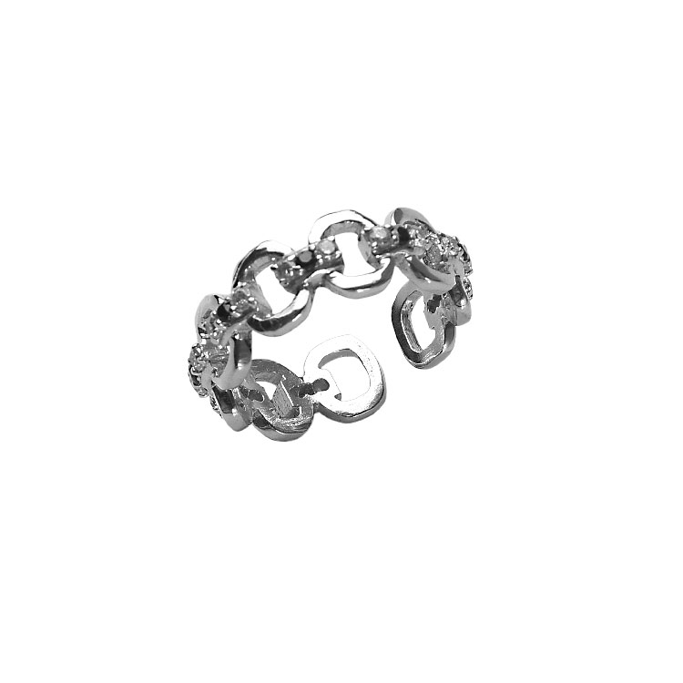 Dimond Chain link Silver Ring for Women - RG02