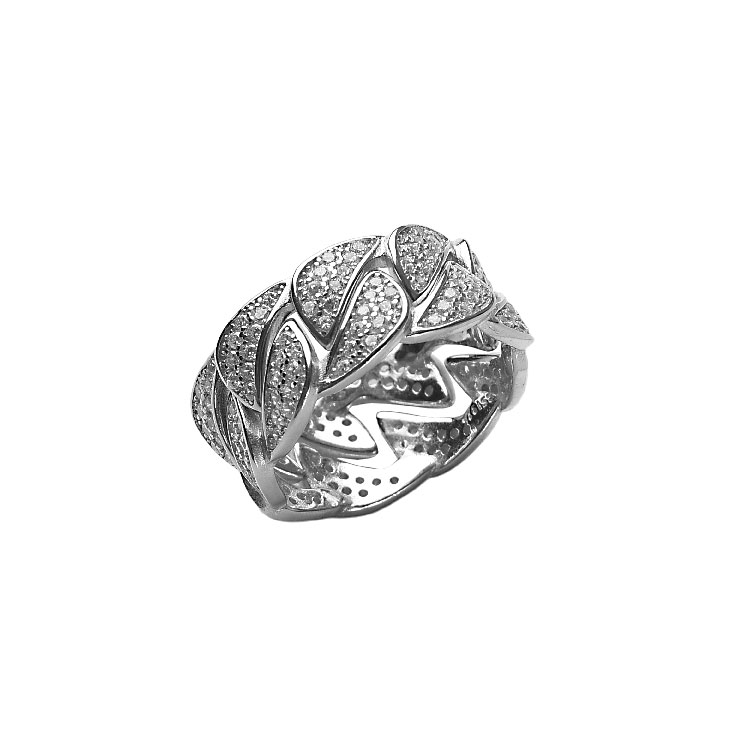 Dimond Cube Sliced Hip Hop Women Silver Ring - RG01