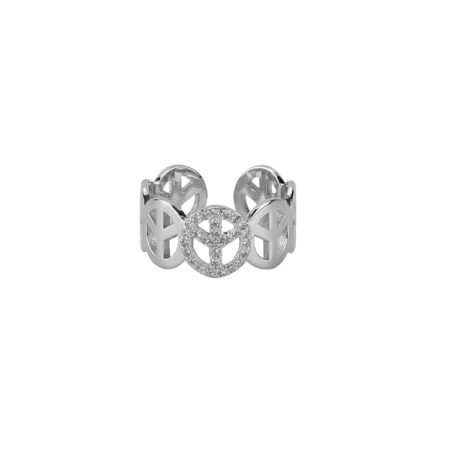 Dimond plated Peace sign Fancy Ring - RG15