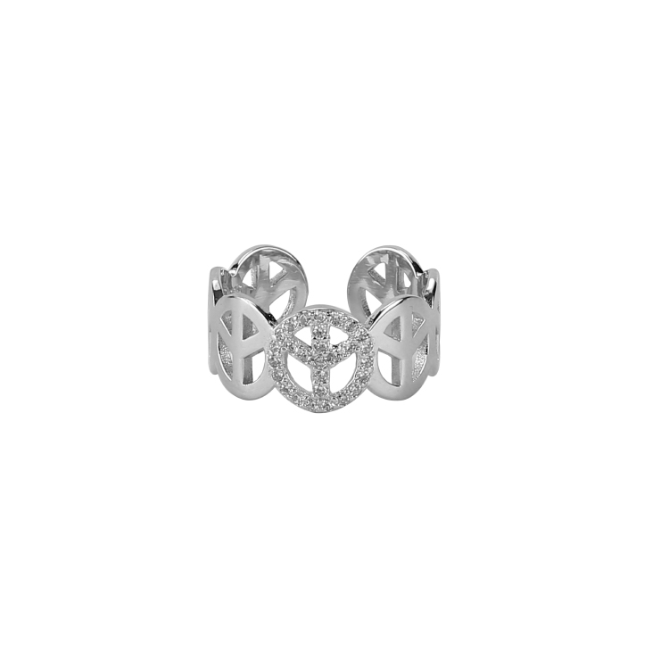 Dimond plated Peace sign Fancy Ring - RG15