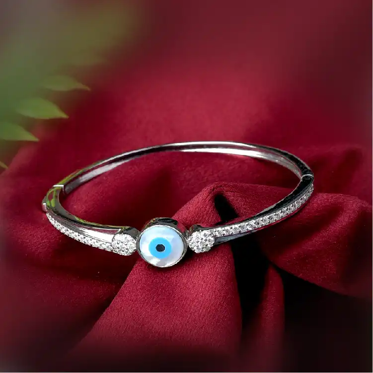 Evil Eye openable Solid Silver Bangle Bracelet Evil Eye openable Solid Silver Bangle Bracelet