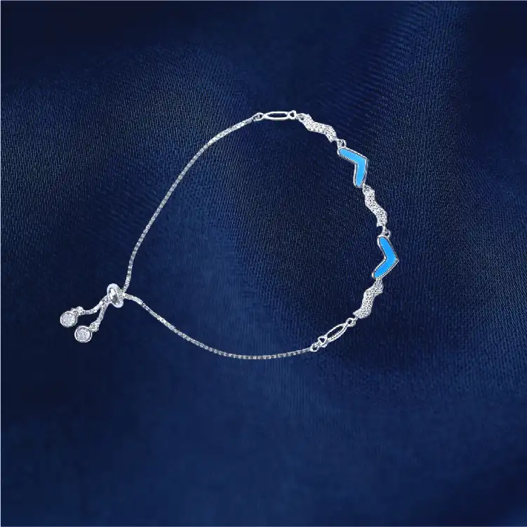 Light weight V heart shape luxury Silver Bracelet - BR01