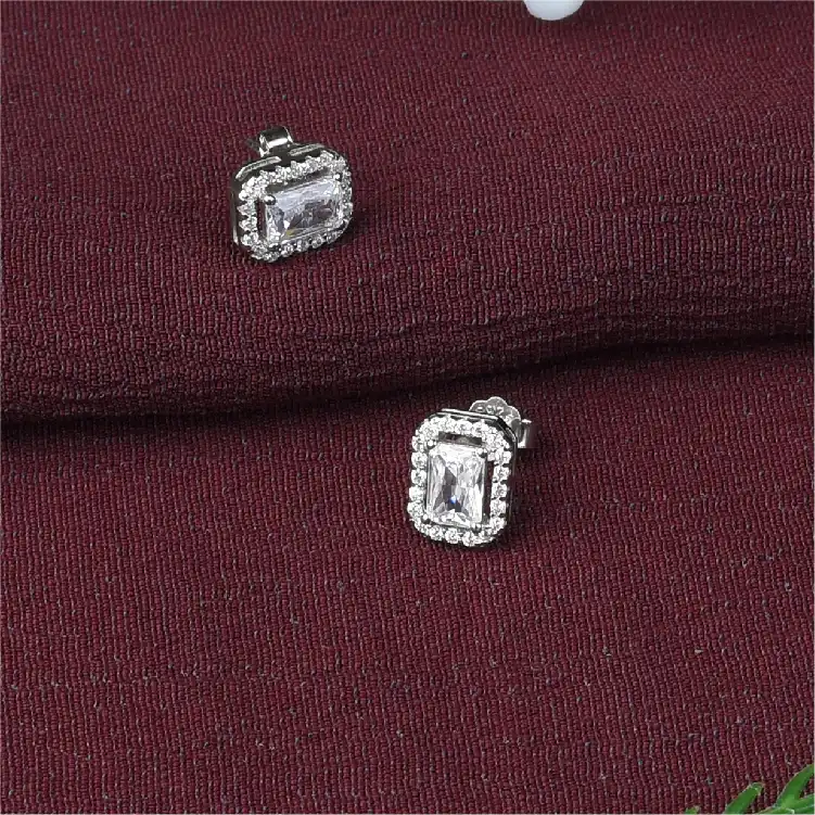 Luxury Crystal Dimond silver Stud Earrings - ER09