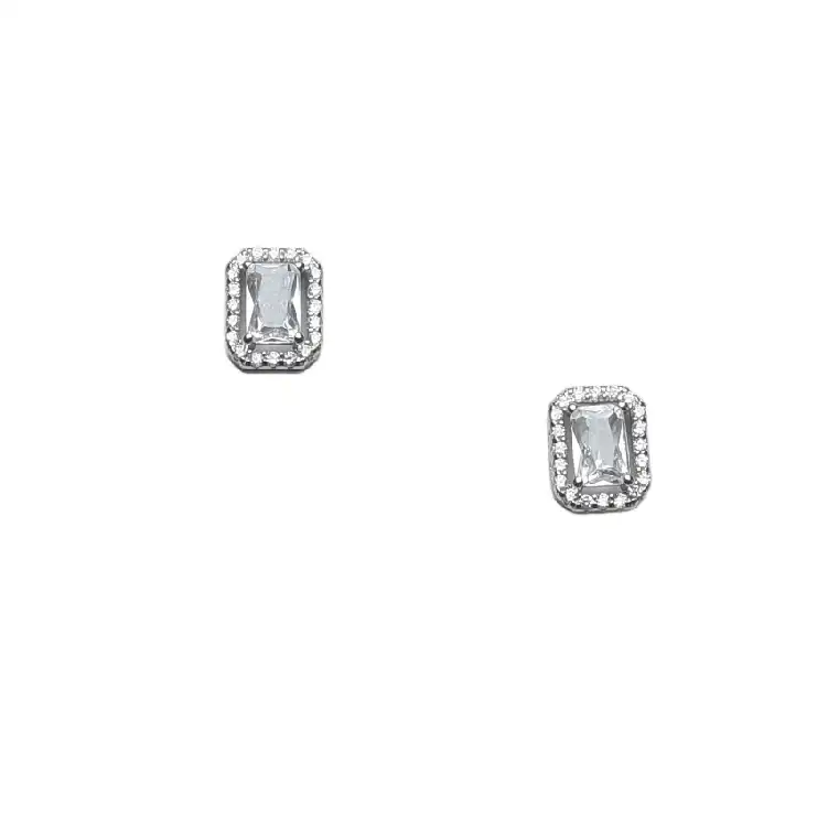 Luxury Crystal Dimond silver Stud Earrings - ER09