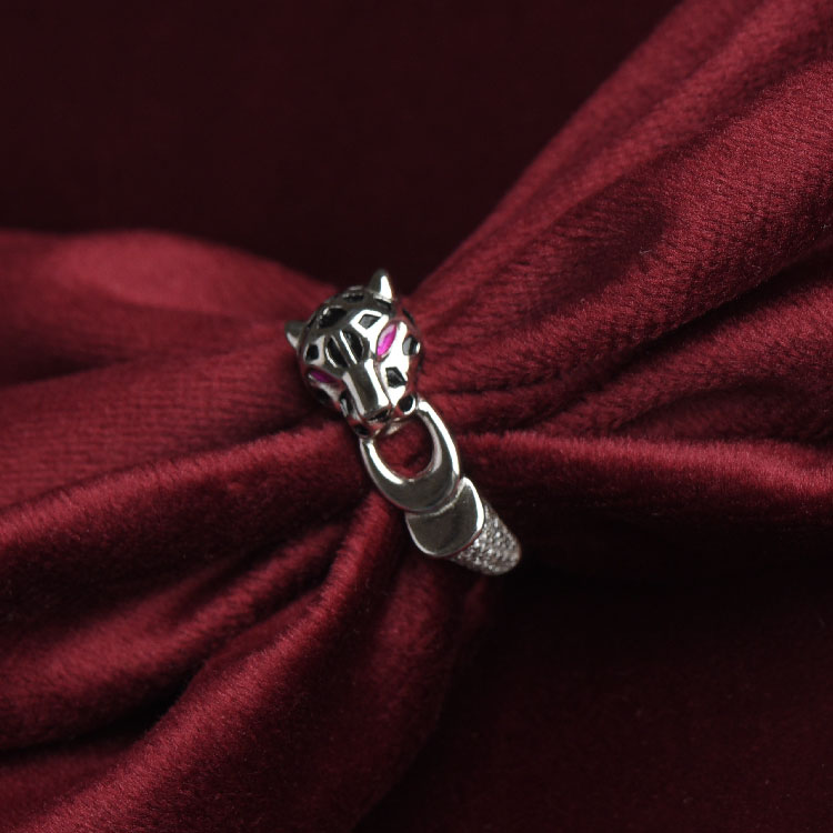 Panther Face with Ruby Eyes Dimond Ring - RG13