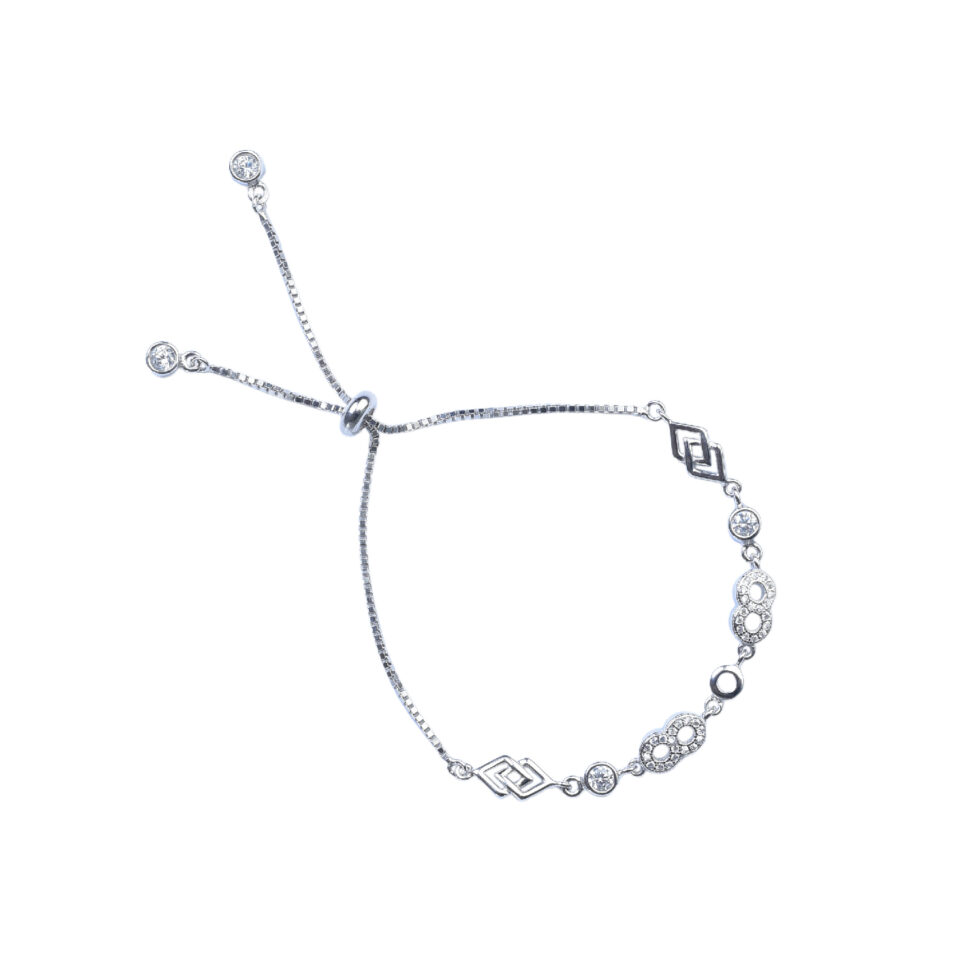 infinity link diamond silver Bracelet - BR10