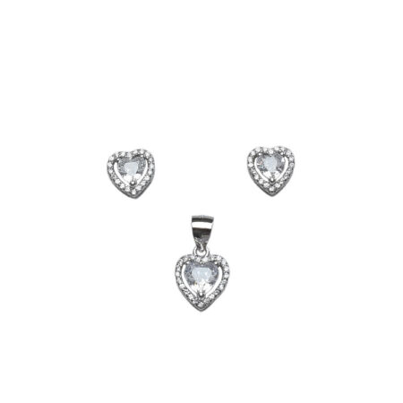 Diamond heart pendent set-PS29