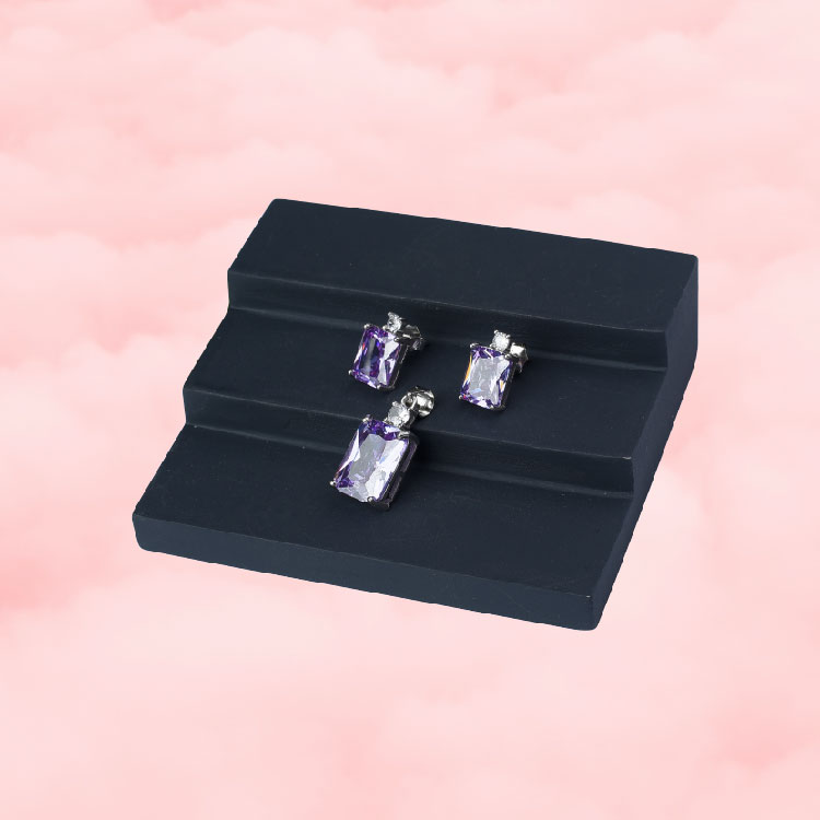 PURPLE Rectangle Pendant set-PS27