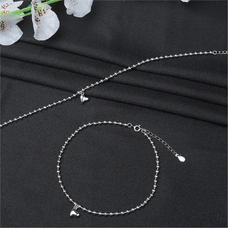 Silver charm anklet pair-Ank06