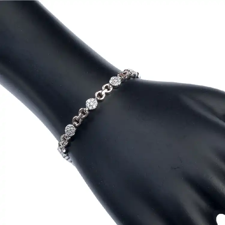 Sterling silver diamond bracelet-BR13