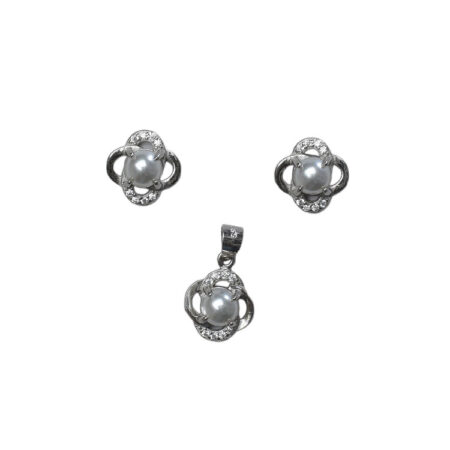 Shell pearls earrings & pendant set-PS20